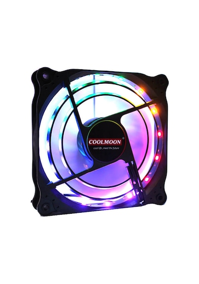 Coolmoon Rgb 12Cm Kasa Fanı 16 Milyon Renk Işıklı Rainbow Fan