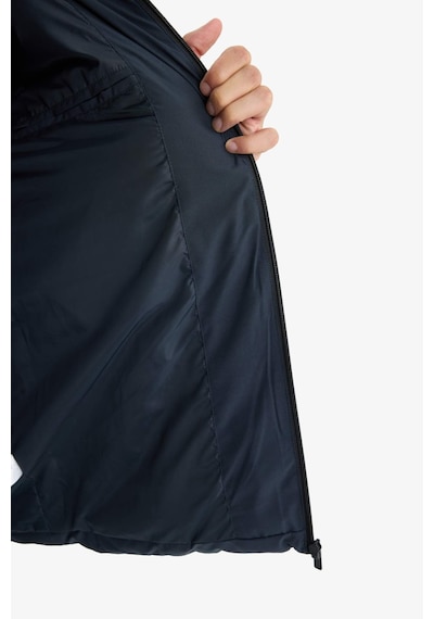 Defacto Su İtici Slim Fit Dar Kesim Astarlı Kapüşonlu Fermuarlı Cepli Dolgulu Mont R0216az25aunv64 Lacivert-nv64
