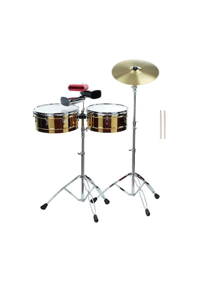Midex Drm-21 Latin Perküsyon Timbal Seti Stand Zil Cowbell Dahil