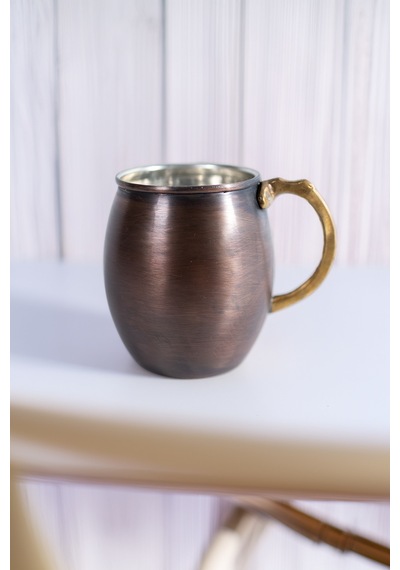 Cuvesta Modern El Yapımı Klasik Bakır Bardak Oksit Renk 8x10cm