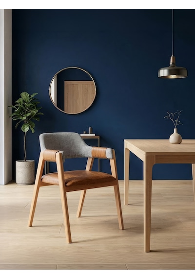 Vector Bağlamalı Kolçaklı Ahşap Sandalye Naturel