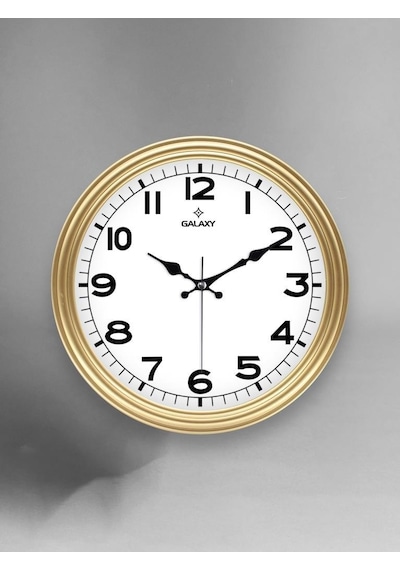 Galaxy 200-a Klasik Kadran Gold Renk Sessiz Akar 30 Cm Duvar Saati Altın
