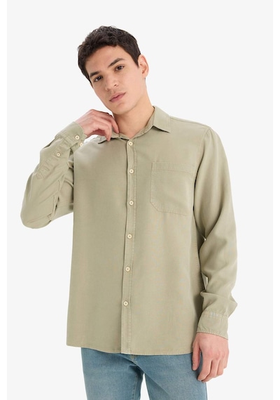 DeFacto 	Regular Fit Basic Düz Tensel Uzun Kollu Gömlek B2907AX25SPKH373