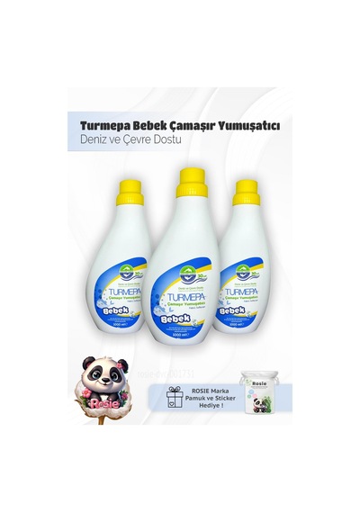 Turmepa Baby Çamaşır Yumuşatıcı 1000 Ml X 3 Ve Rosie Pamuk
