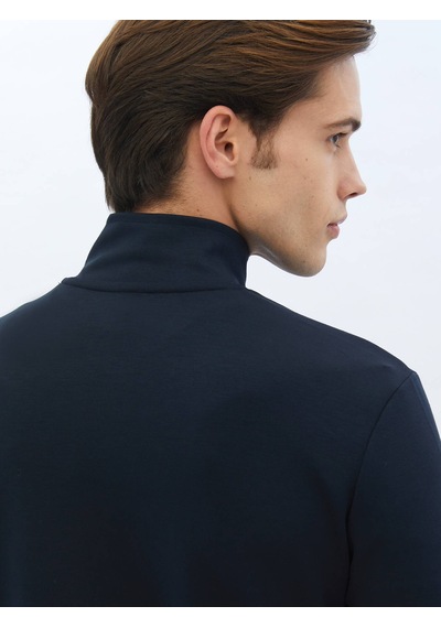 Kip Lacivert Dik Yaka Sweatshırt 631436 Lacivert