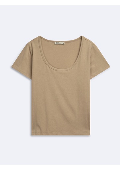 LTB Regular Fit U Yaka Basic Bej T-shırt