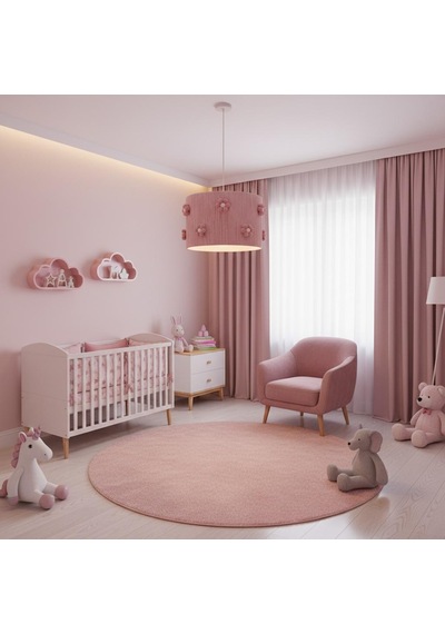 Makrome Papatyalı Çocuk Avize Pembe