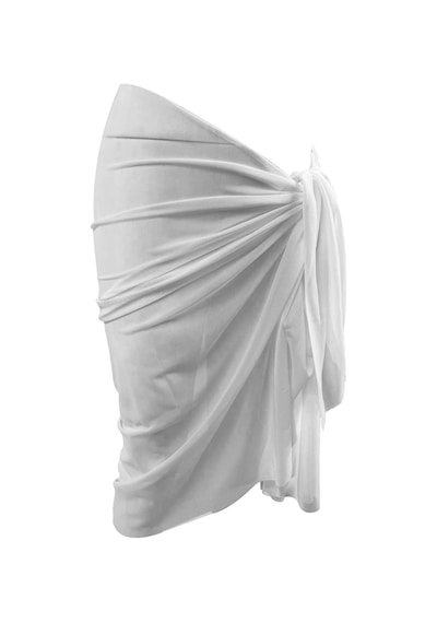 Tarzını Seç Esnek Likralı Uzun Beyaz Tül Pareo 150x95 Cm Çok Renkli