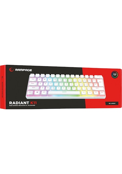 Rampage Radiant K11 Mavi Switch Kablolu RGB Mekanik Oyuncu Klavye