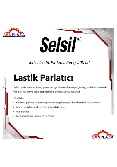 Selsil Lastik Parlatıcı Sprey 500 Ml 24 Adet