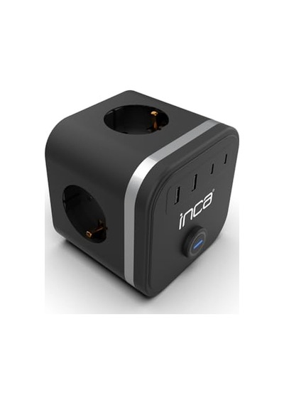 Inca Ipw-47sy 3port 2x Usb+2x Type-c Led Tuşlu Duvar Priz-siyah Isıya Karşı Dayanıklı Kaliteli Malzeme Çocuk Koruma Özelliği Usb Giriş 220v-250v Güç Max. 3680 W