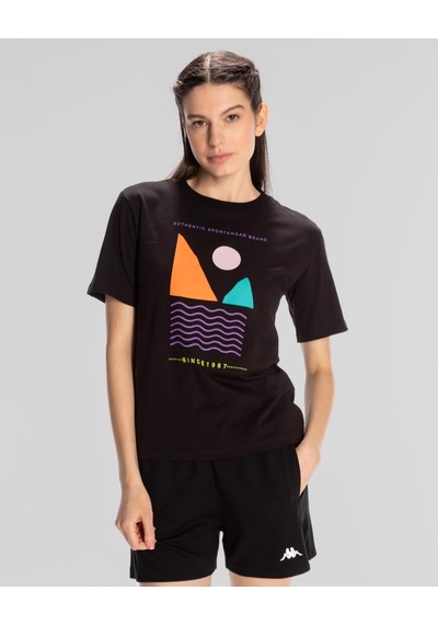 Kappa Sport Viola T.shirt Kadın Siyah Regular Tişört