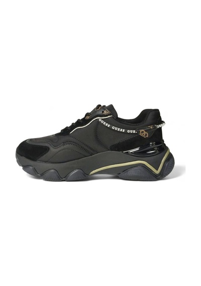 Guess Mıcola-haki Çizgili Kadın Sneaker-fl7mıcfal12-2 Siyah-haki