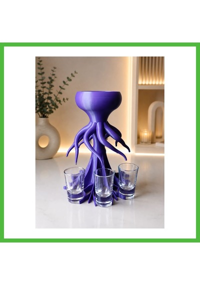 Vaveni 3d Baskı Ahtapot Shot Dispenser - Eğlenceli Bardak Dağıtıcı Ve Masaüstü Sunum Aparatı Arz Çok Renkli