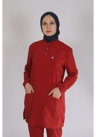Likralı Hemşire Forması Tesettür Tek Üst (550391953)