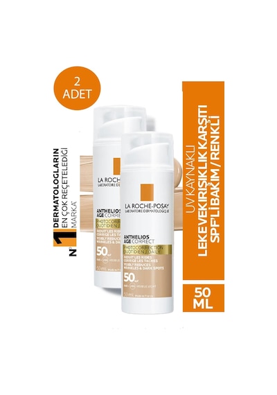 La Roche Posay Anthelios Age Correct Daily Tinted Cream SPF50+ 2 x 50 ML La Roche Posay Anthelios Age Correct Daily Tinted Cream SPF50+ 2 x 50 ML