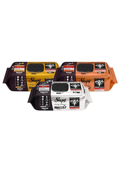 Sleepy Easy Clean Süperstar Yüzey Temizlik Havlusu Mendili Begonvil+frezya+şakayık 3x100 300 Yaprak Beyaz