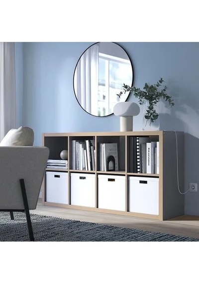 Ikea Kallax Açık Raf Ünitesi, Gri-ahşap Görünümlü 77x147 Ahşap