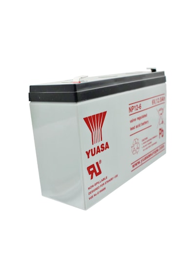 Yuasa Np12-6 Pil Kurşun Pb 6 Volt 12ah Faston Fiş İle Temas 6.3mm Geniş