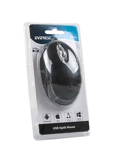 Everest Kablolu Mavi Işıklı Mouse Siyah Km-6809 Diğer