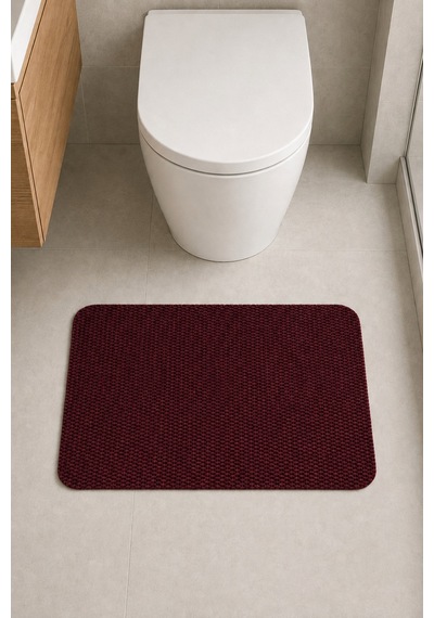 Yıkanabilir Banyo Paspası Kaymaz Taban Su Emici Duş Önü Lavabo Önü Tuvalet Önü Banyo Halısı 40x60 Cm Kırmızı