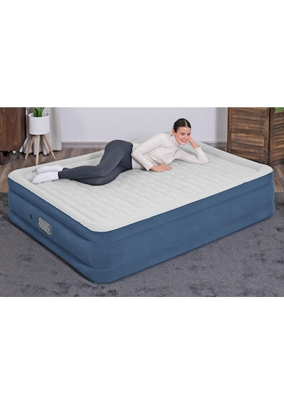 Bestway 67624 Alwayzaire Çift Kişilik Dahili Çift Pompalı Şişme Yatak 2.03m X 1.52m X 46cm Mavi