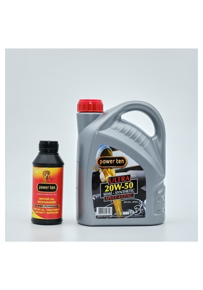 Power Ten 20W50 Motor Yağı 4 Litre + Motor Yağ Katkısı