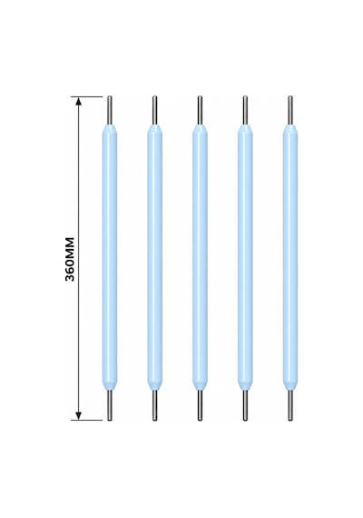 3 Volt 360mm Mavi Esnek Led Filament Retro Tungsten Görünümlü Dekoratif Filament 5 Adet
