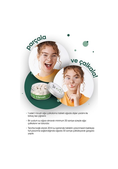 Tbrush Koruyucu Ve Ferahlatıcı Ağız Çalkalama Tableti Florürlü Alkolsüz Vegan - 1.500 ml / 70 Tablet