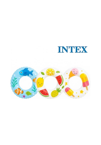 Intex 6-10 Yaş 61 Cm Balık Baskılı Simit Şişme Havuz Ve Deniz Yüzme Simidi Çocuk Can Simidi
