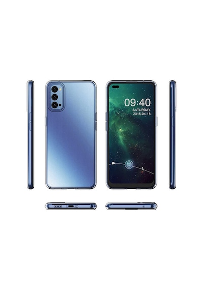 Ekılıf - Oppo Reno 4 Uyumlu Kılıf Şeffaf Soft Slim Fitt Süper Silikon Kapak - Şeffaf
