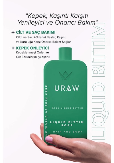 Uraw Saç Derisi Arındırıcı ve Kepek Karşıtı Sıvı Bıttım Sabunu 400 ML