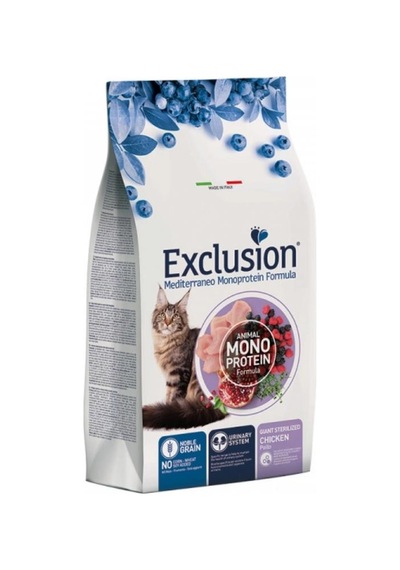 Exclusion Monoprotein Tavuklu Ve Narlı Düşük Tahıllı İri Irk Kısırlaştırılmış Kedi Maması 1,5 Kg