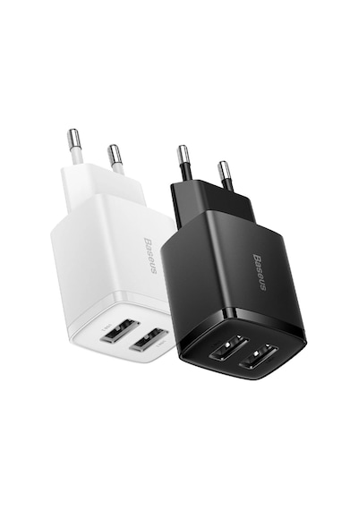 Baseus Compact Dual USB Çıkışlı 10.5W Hızlı Şarj Cihazı