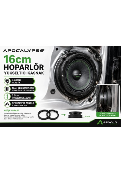 Apocalypse Hoparlör Yükseltici Kasnak 16cm - Apocalypse Arnold 16 Cm Hoparlör Kasnağı - 2 Adet