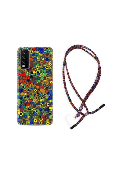 Vivo Y11S Kılıf Rasta Boyun Askılı Nazar Boncukları 1746