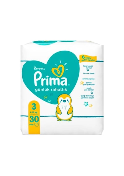 Prima Pampers Günlük Rahatlık Bebek Bezi 6-10 KG 3 Beden 30 Adet