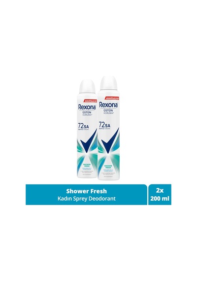 Rexona Shower Fresh 72 Saat Kadın Sprey Deodorant 2 x 200 ML