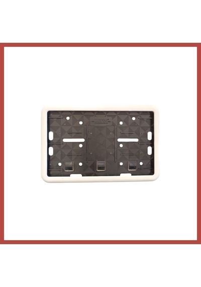 Bezos Çerçeveli Motor Plakalık Plaka Altlığı Beyaz 17x26 Cm Erdotıca