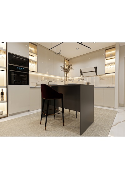 Asra Trend Mutfak Adası MA-03 %100 MDF Yemek ve Bar Masası Antrasit