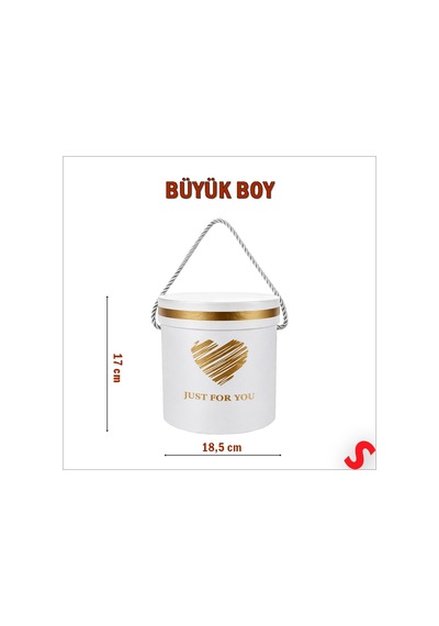 Just For You Silindir Hediye Kutusu 18,5 Cm Büyük Boy Beyaz