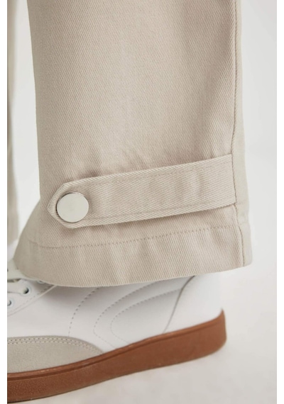 DeFacto Kargo Cepli Basic Düz Gabardin Pantolon C1670AX24SPBG106 Bej