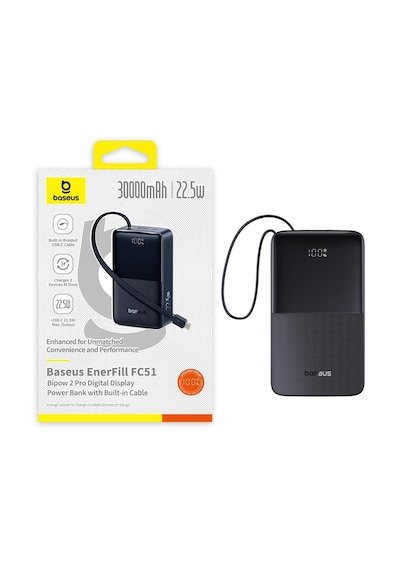 Baseus Enerfill Fc51 Bipow 2 Pro Powerbank 30.000 Mah 22.5w - Siyah Siyah