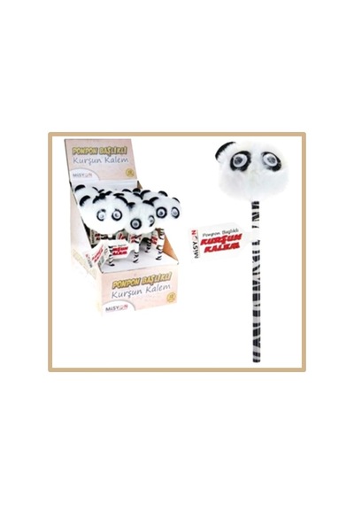 Misyon Panda Ponpon Başlıklı Kurşun Kalem