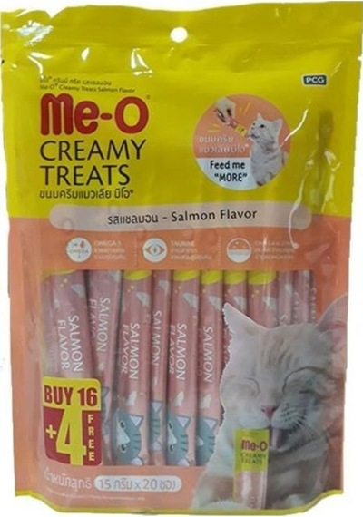 Me-O Kremalı Somon Balıklı Kedi Ödülü 20 x 15 G