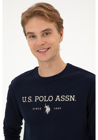 U.S. Polo Assn. Erkek Regular Fit Bisiklet Yaka Lacivert İnce Basic Sweatshirt 50313743-VR033