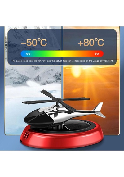 Güneş Enerjili Helikopter Araba Koku Difüzörü Kırmızı