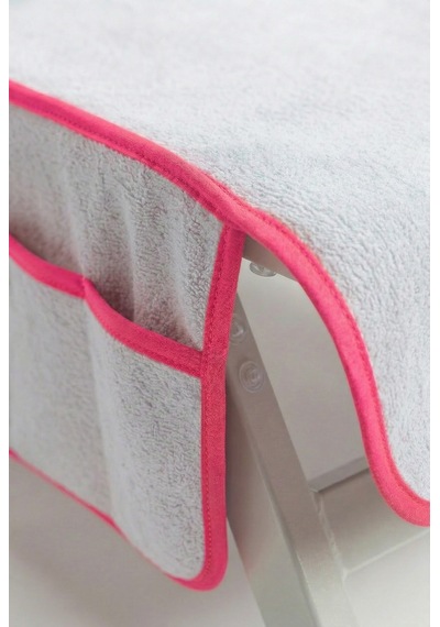 Alia Şezlong Havlusu %100 Pamuk 76x216- Beyaz Pembe Beyaz - Pembe