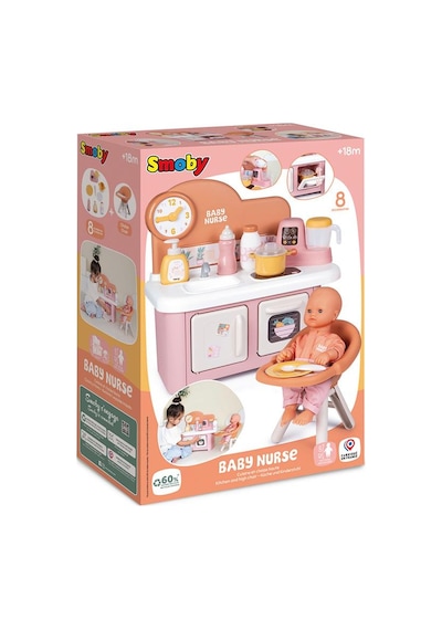 Smoby Baby Nurse Oyuncak Mutfak Ve Mama Sandalyesi 220503 Çok Renkli