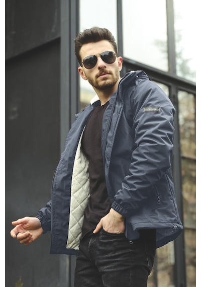 Oksit Bondichk Kürklü Suya Dayanıklı Slim Fit Kaban Fume